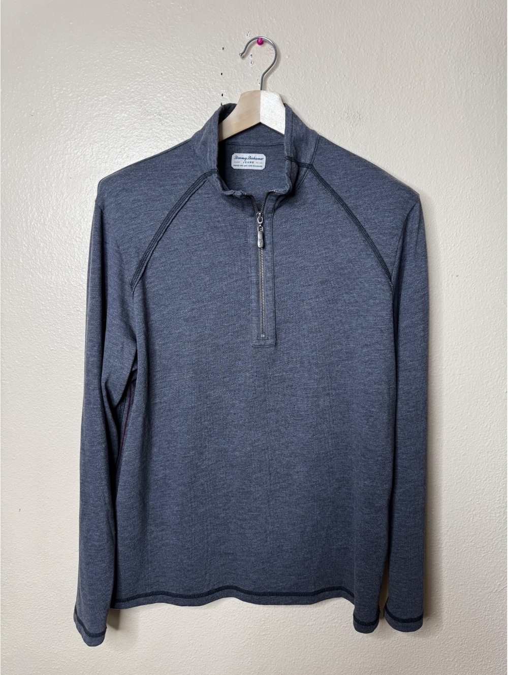 Tommy Bahama Jeans Sweatshirt Men’s Large Gray 1/4 Zip Pullover